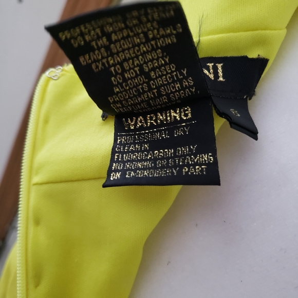 NWT Terani couture Women's 8 yellow open back front twist prom homecoming dress - Picture 6 of 9